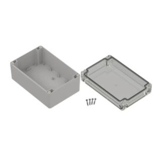 RS PRO Light Grey Transparent Lid Polycarbonate Enclosure IP67 90.3 mm x 180.1 mm x 120.1 mm 238-4047