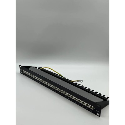 Telegartner Telegartner Data Series 24 Port RJ45, RJ11, RJ12 Shielded Black Patch Panel 1U RJ45 