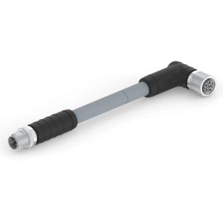 TE Connectivity Male 5 Way Straight to Female 5 Way M12 Sensor Actuator Cable 5 m T41526B9L25-005
