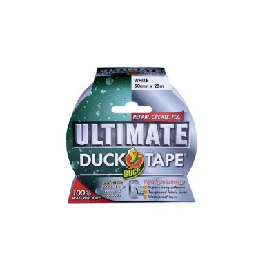 DUCK TAPE High Strength White Cloth Duct Tape, Gloss Finish, 50 mm x 25 m, Model 232160