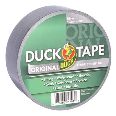 DUCK TAPE Duct Tape 50 mm Width x 50 m Length, Cloth Backed, Gloss Finish 222226