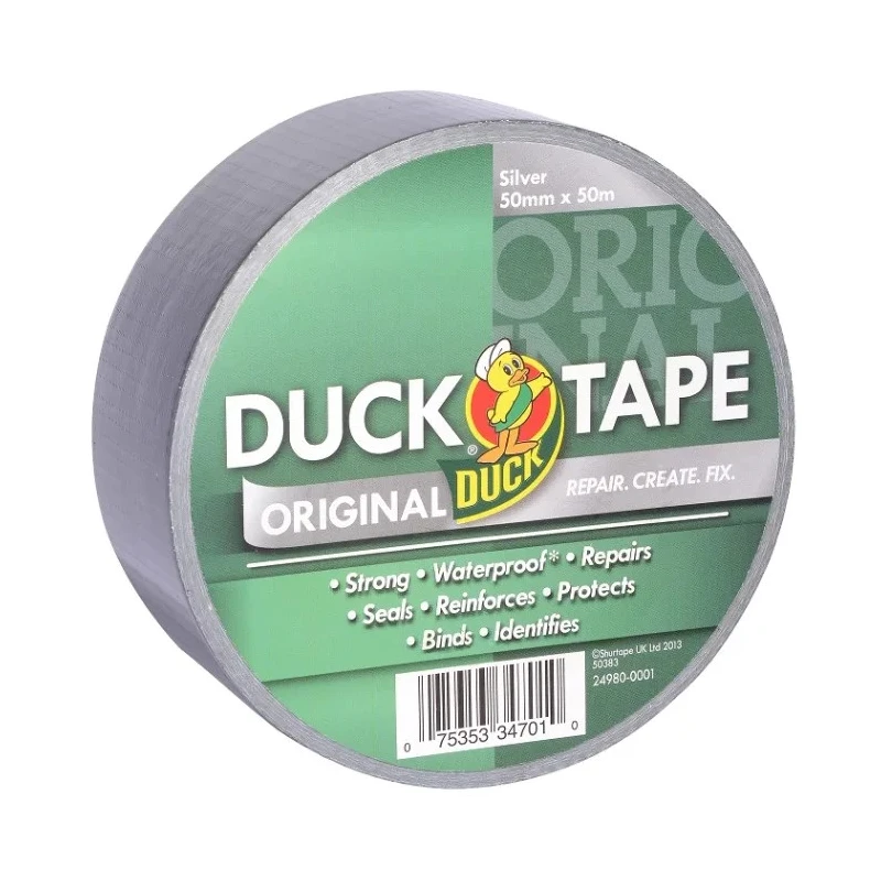DUCK TAPE Duct Tape 50 mm Width x 50 m Length, Cloth Backed, Gloss Finish 222226