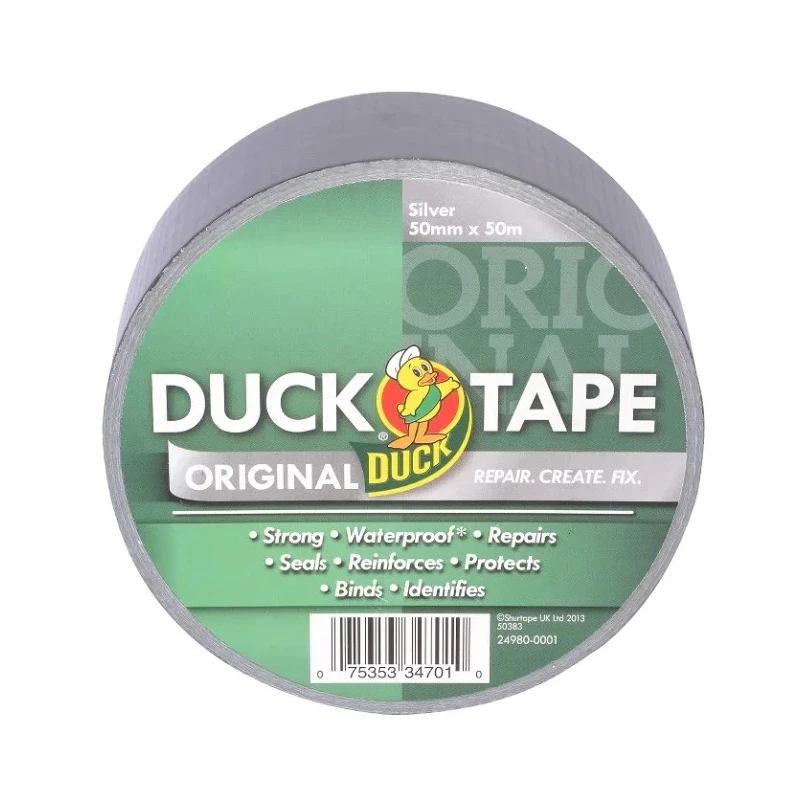 DUCK TAPE Duct Tape 50 mm Width x 50 m Length, Cloth Backed, Gloss Finish 222226