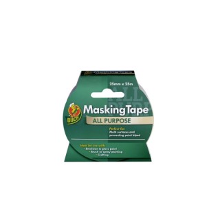 DUCK TAPE Beige Paper Backed Rubber Adhesive Masking Tape 25mm Width 25m Length 0.12mm Thickness 232316