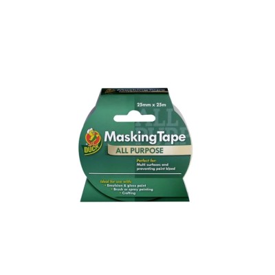 DUCK TAPE Beige Paper Backed Rubber Adhesive Masking Tape 25mm Width 25m Length 0.12mm Thickness 232316