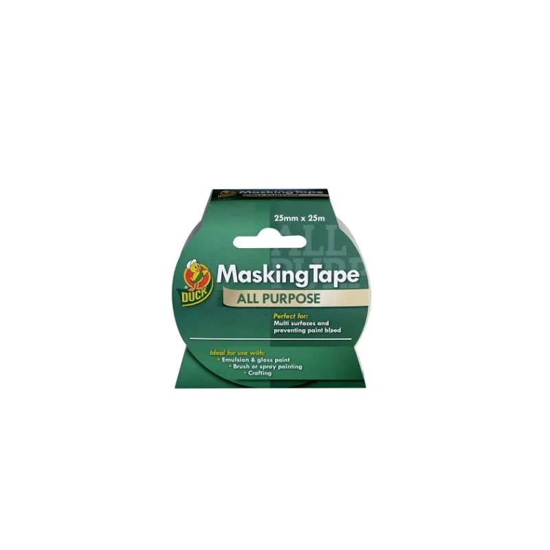 DUCK TAPE Beige Paper Backed Rubber Adhesive Masking Tape 25mm Width 25m Length 0.12mm Thickness 232316