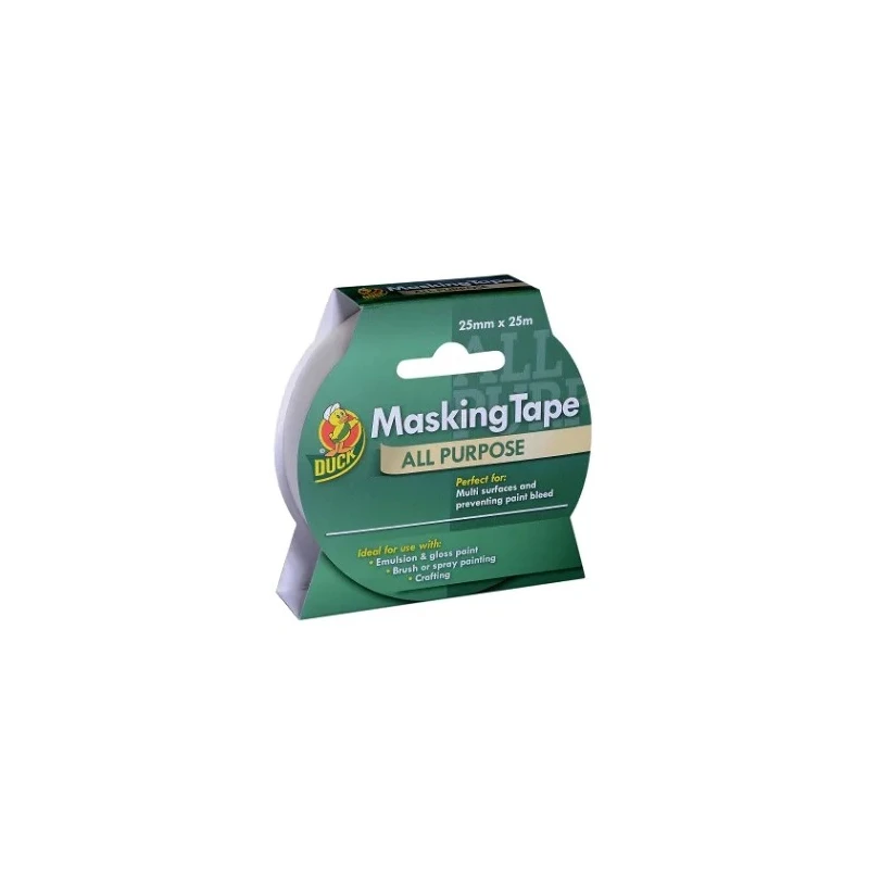 DUCK TAPE Beige Paper Backed Rubber Adhesive Masking Tape 25mm Width 25m Length 0.12mm Thickness 232316