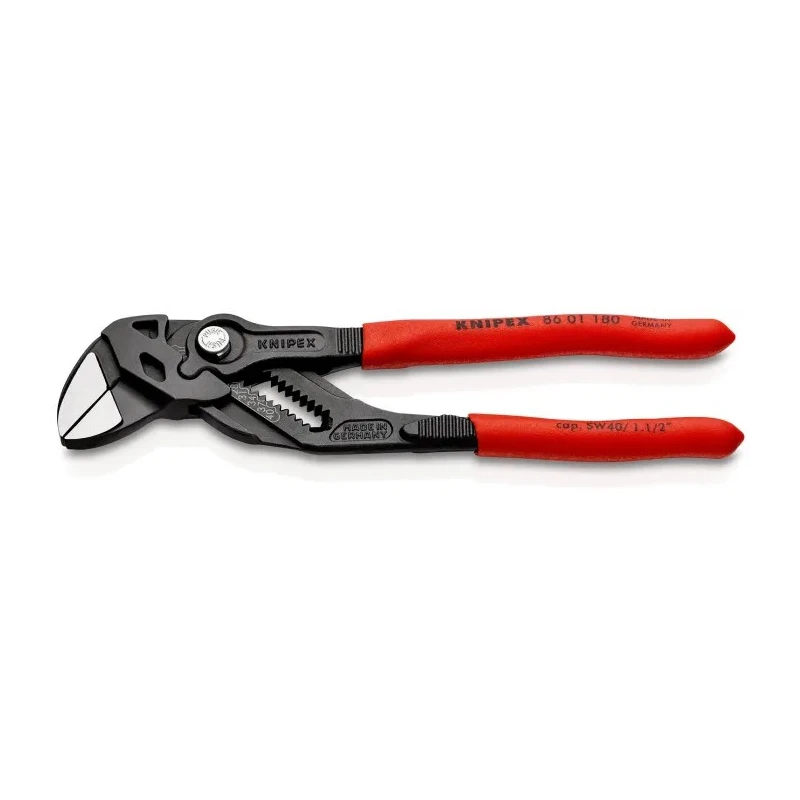 Knipex 1-Piece Plier Wrench 180mm Overall Length, 40mm Jaw Opening, Chrome Vanadium Steel 86 01 180