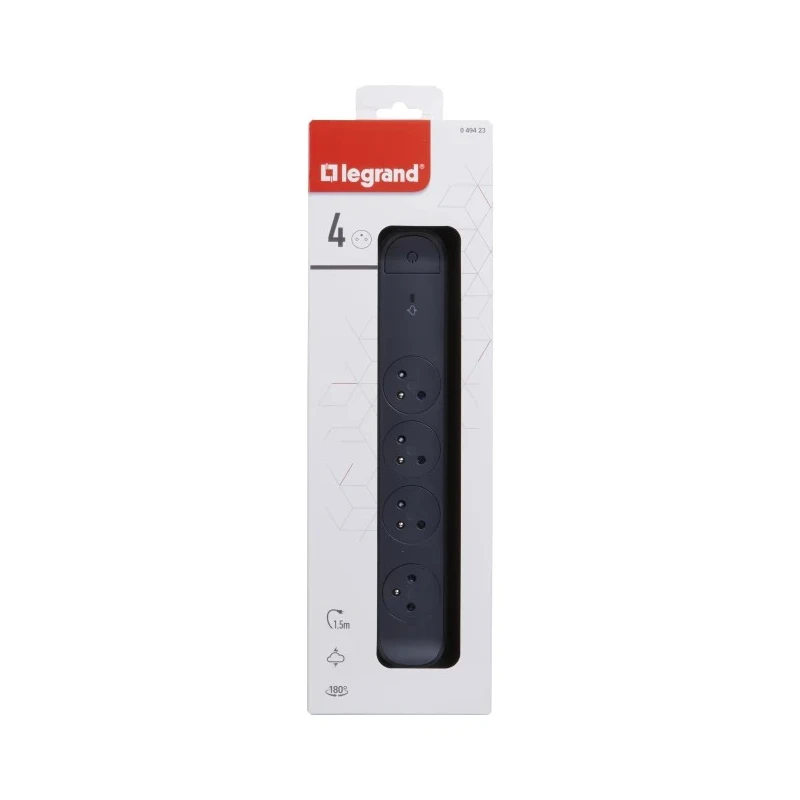 Legrand Extension Lead 1.5 m Cable Length 4 Socket Type E 16 A Current 3680 W Power 049423
