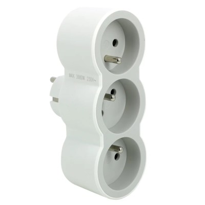 Legrand 16A Belgium Germany France Multi-Outlet Plug Type E Plastic Body 049433