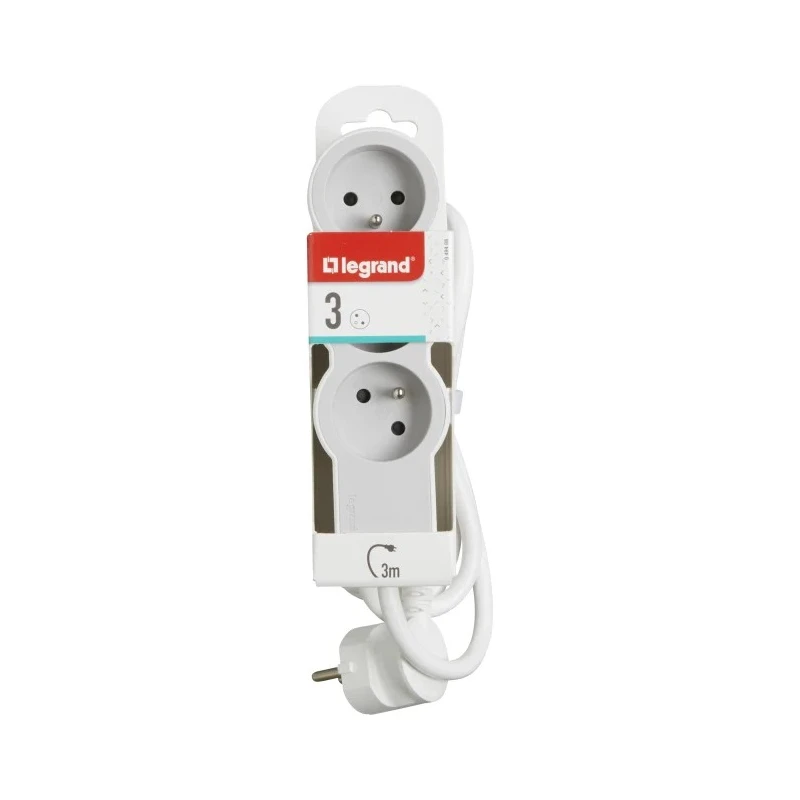 Legrand 3 m 3 Socket Type E Extension Lead 16A 3680W IK04 Impact Resistant Halogen Free UV Resistant 049488