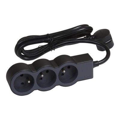 Legrand Extension Lead 3 m Cable Length 3 Socket Type E, 16A Current, 3680W Power 049489