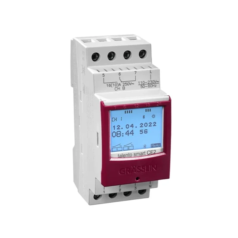 Grasslin Analogue DIN Rail Time Switch 2-Channel 230V ac 43.04.0004.1