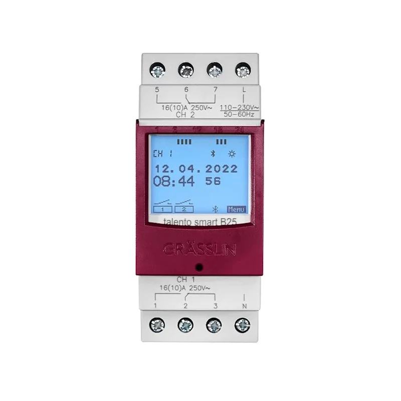 Grasslin Analogue DIN Rail Time Switch 2-Channel 230V AC 43.02.0002.1