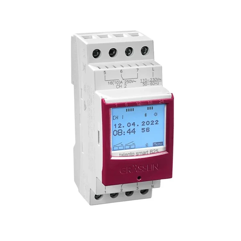Grasslin Analogue DIN Rail Time Switch 2-Channel 230V AC 43.02.0002.1