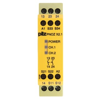 Pilz Safety Relay 24V ac/dc, 2 Safety Contacts, 1 Auxiliary Contact, DIN Rail Mount 774306