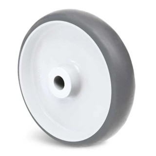 Guitel Hervieu Thermoplastic Rubber and Polypropylene Grey Trolley Wheel 80mm Diameter, 24mm Width, Load 325-202-080L10