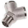 Legris Pneumatic Equal Y Fitting Female BSPP G1/2 to Male BSPT R1/2 Nickel Plated Brass 60 Bar Maximum Pressure 0911 00 21