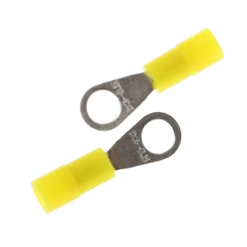 RS PRO Insulated Ring Terminal M3 Stud Size Nylon Yellow 26 AWG 22 AWG Wire Size 239-4111