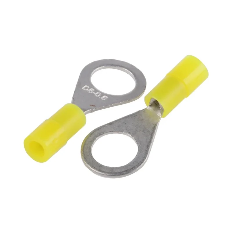 RS PRO Insulated Ring Terminal M5 Stud Size 26 AWG to 22 AWG Wire Size Yellow Nylon Insulation 239-4149