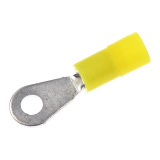 RS PRO Insulated Ring Terminal M2 Stud Size, 26 AWG to 22 AWG Wire Size, Nylon Insulation, Yellow 239-4098