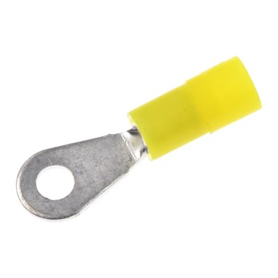 RS PRO Insulated Ring Terminal M2 Stud Size, 26 AWG to 22 AWG Wire Size, Nylon Insulation, Yellow 239-4098