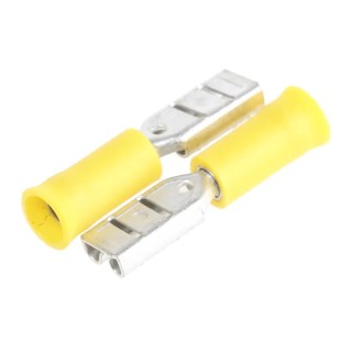 RS PRO Yellow Insulated Female Spade Connector Crimp 2.8 x 0.8 mm Tab Size 26 AWG to 22 AWG 239-4256