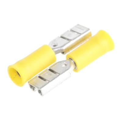 RS PRO Yellow Insulated Female Spade Connector Crimp 2.8 x 0.8 mm Tab Size 26 AWG to 22 AWG 239-4256