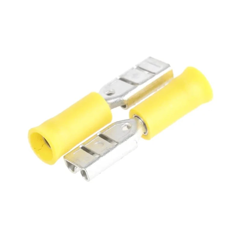 RS PRO Yellow Insulated Female Spade Connector Crimp 2.8 x 0.8 mm Tab Size 26 AWG to 22 AWG 239-4256