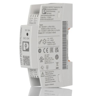 Phoenix Contact STEP POWER Series Switched Mode DIN Rail Power Supply 240V AC Input 5V DC 3A Output 15W 1170954