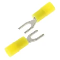 RS PRO Insulated Fork Terminal 26 AWG to 22 AWG Nylon Yellow M3 Stud Size 5mm Width Tin Plated Copper Contacts 239-4177