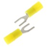 RS PRO Insulated Fork Terminal 26 AWG to 22 AWG Nylon Yellow M3 Stud Size 5mm Width Tin Plated Copper Contacts 239-4177