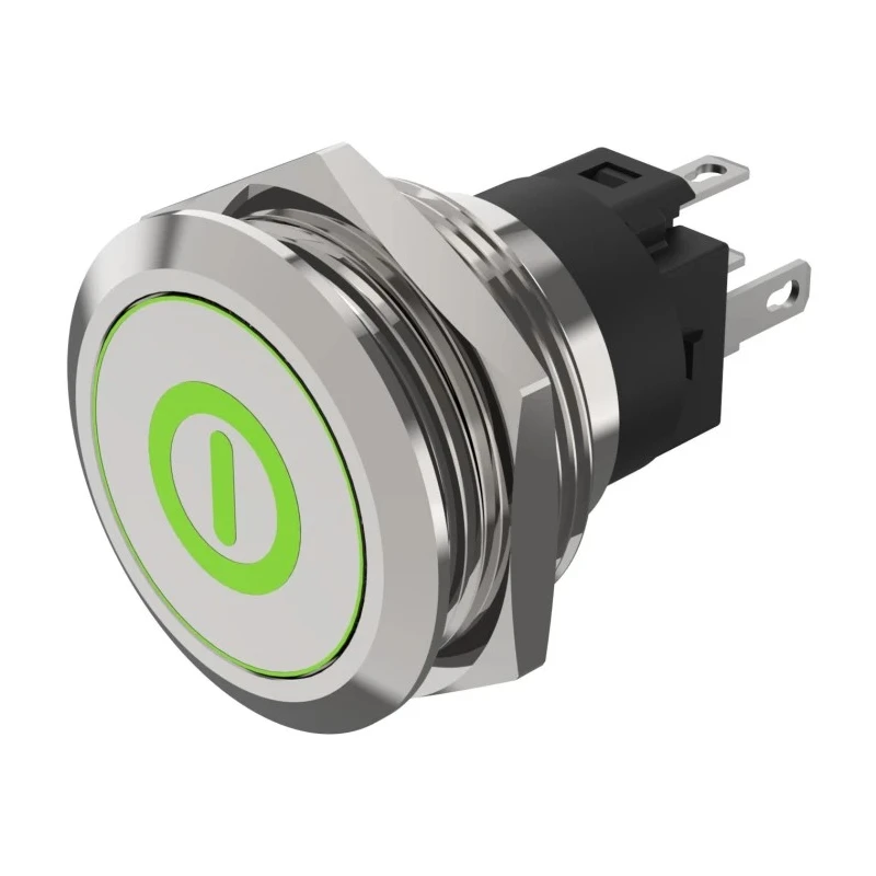 EAO Illuminated Push Button Switch, Latching, Panel Mount, 22.3 mm Cutout, SPDT, Red/Green LED, IP65/IP67 82-6151.2AA4.B001