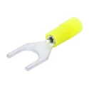 RS PRO Insulated Fork Terminal, Nylon, Yellow, 26 AWG to 22 AWG, M4 Stud Size, Tin Plated Copper Contact 239-4199