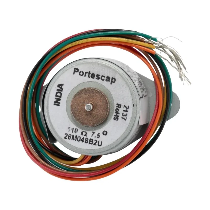McLennan Servo Supplies Permanent Magnet Stepper Motor 12V, 9mNm Torque, 7.5° Step Angle, 2mm Shaft 26M048B-2U