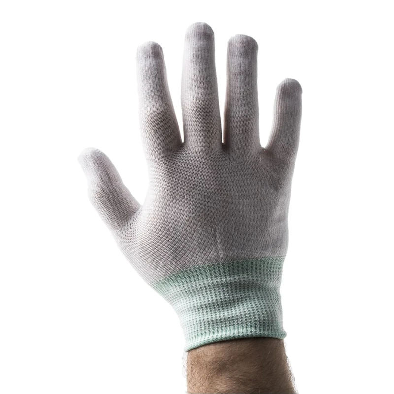 Polyco Healthline Pure Dex Nylon White Nylon Gloves Size 8 Uncoated Coating CR200/M
