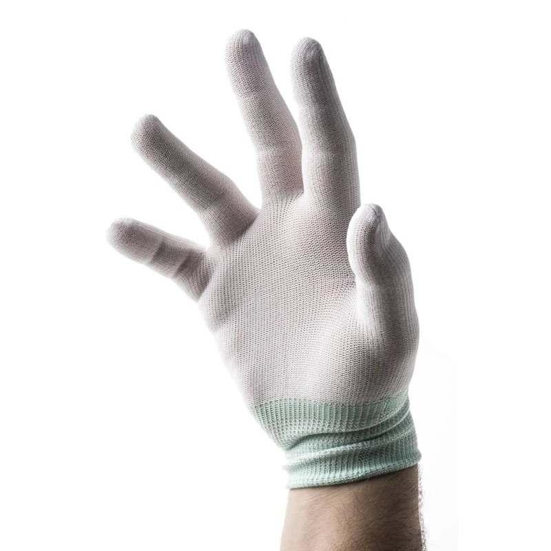 Polyco Healthline Pure Dex Nylon White Nylon Gloves Size 8 Uncoated Coating CR200/M