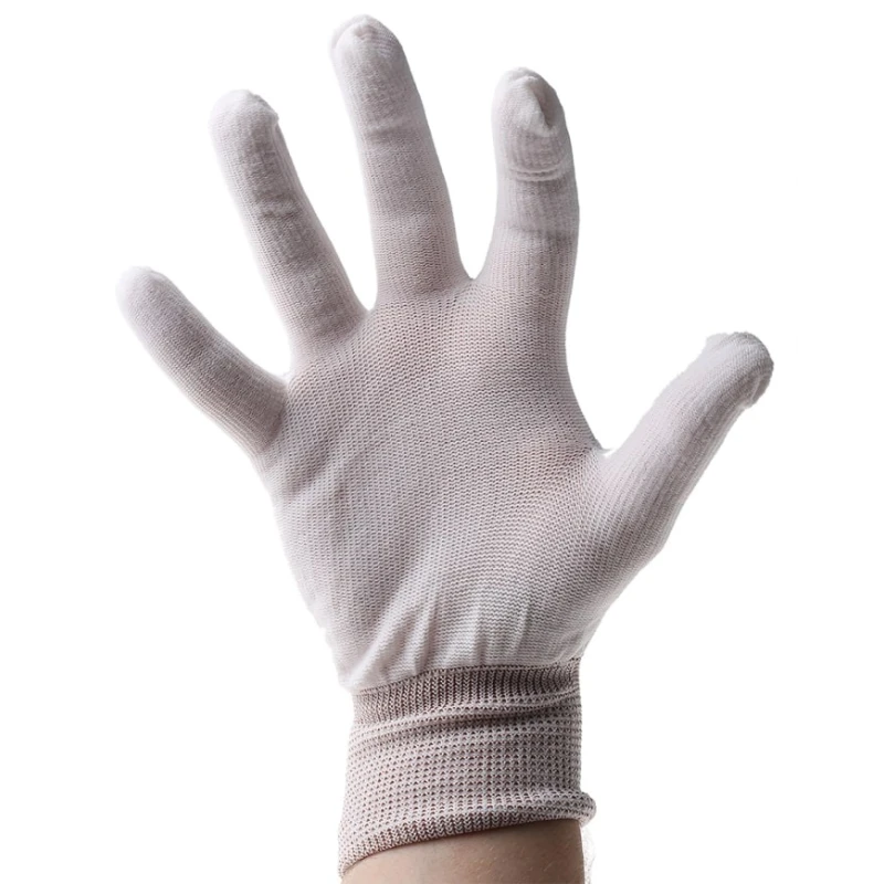 Polyco Healthline Pure Dex Nylon White Gloves Size 9 Uncoated Coating CR200/L
