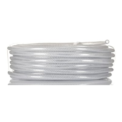 RS PRO Standard Clear Reinforced PVC Hose Pipe, 12mm OD x 8mm ID, 25m Length, 10 Bar Pressure, Transparent 368-0182