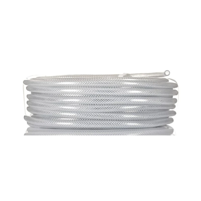 RS PRO Standard Clear Reinforced PVC Hose Pipe, 12mm OD x 8mm ID, 25m Length, 10 Bar Pressure, Transparent 368-0182