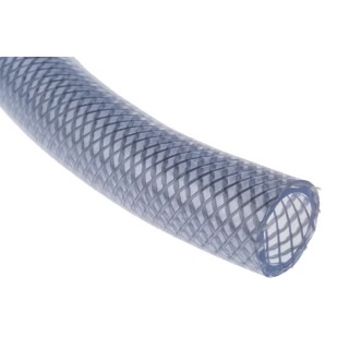 RS PRO Clear Reinforced Polyvinyl Chloride Hose Pipe 10 bar 25 m Length 31mm OD 25mm ID 368-0249