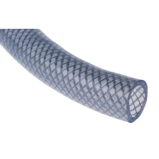 RS PRO Clear Reinforced Polyvinyl Chloride Hose Pipe, 10 bar Pressure, 25 m Length, 24 mm Outside Diameter, 19 mm 368-0233