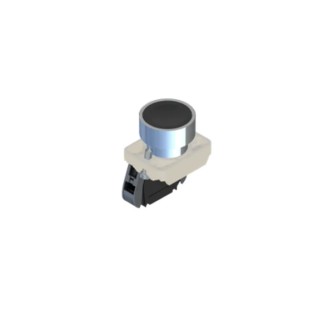 RS PRO Push Button Complete Unit, Panel Mount, 23 mm Cutout, Black, SPST, Momentary Actuation, IP65, Chrome Plated 239-8175