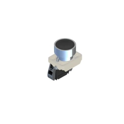 RS PRO Push Button Complete Unit, Panel Mount, 23 mm Cutout, Black, SPST, Momentary Actuation, IP65, Chrome Plated 239-8175