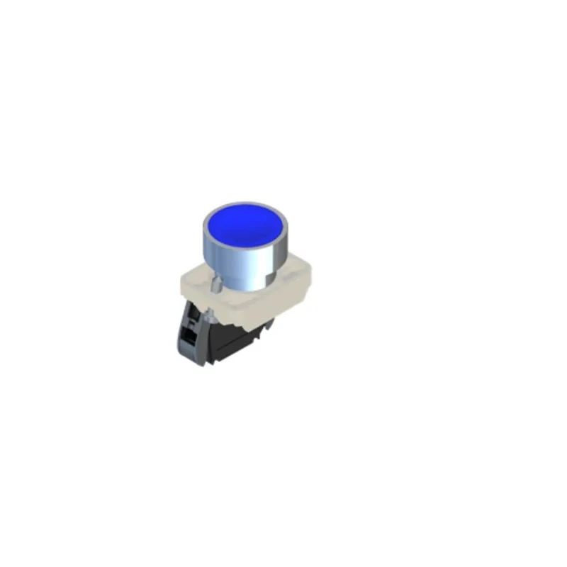 RS PRO Push Button Complete Unit Panel 23 mm Cutout Blue SPST IP65 24V 239-8181