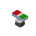 RS PRO Illuminated Push Button Complete Unit Panel Mount 23 mm Cutout Red Green 1 NO/1 NC IP65