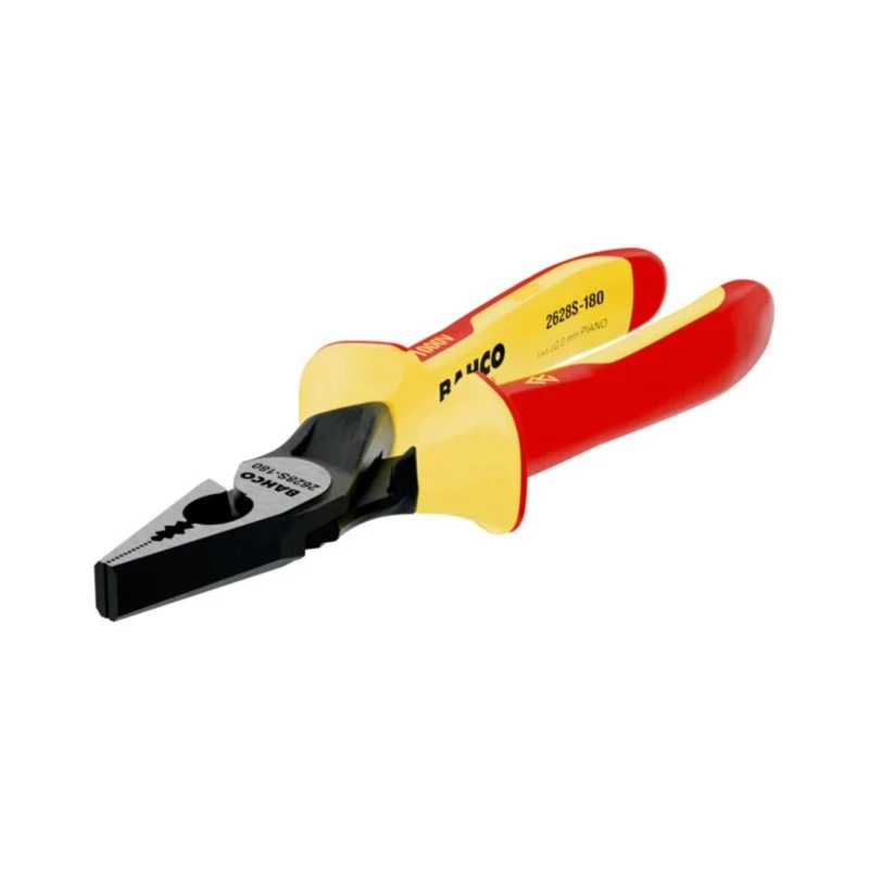 Bahco Combination Plier with Round Jaw, 200mm Overall Length, 39mm Jaw Length, Plastic Handle, High Performance 2628S-200