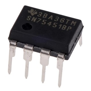Texas Instruments Peripheral Driver 2 Drivers 8-Pin PDIP, 5.5-7V Supply, 1W Power SN75451BP