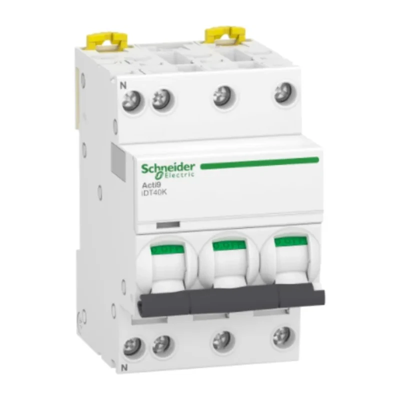 Schneider Electric Acti9 iDT40K Miniature Circuit Breaker, 3-Pole, 32A, Type C, 400V AC, 4500A Breaking Capacity A9P71732