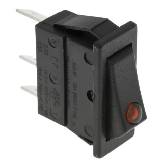 Arcolectric (Bulgin) Ltd Illuminated SPST On-Off Rocker Switch Panel 16A Red Actuator C5503PLLAA